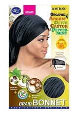 QFITT ORGANIC BRAID BONNET - BLACK