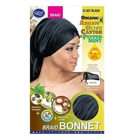 QFITT ORGANIC BRAID BONNET - BLACK