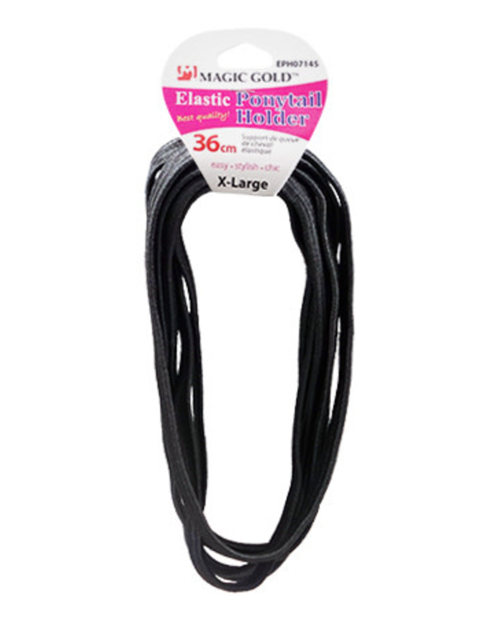 MAGIC ELASTIC PONYTAIL HOLDER 36CM X-LARGE BLACK