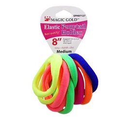 MAGIC SEAMLESS PONYTAIL HOLDER 12PC - MEDIUM 8"