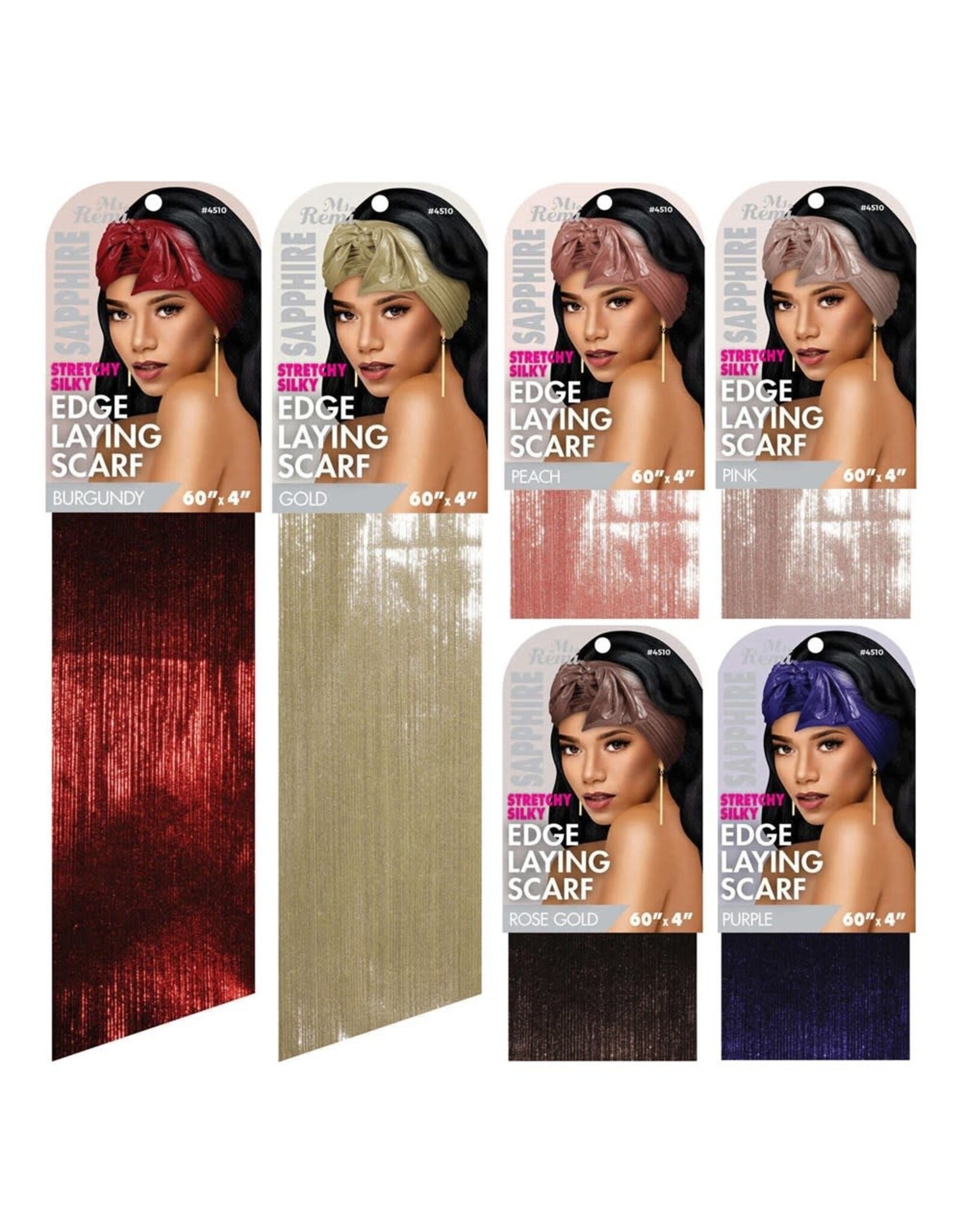 ANNIE MS. REMI SAPPHIRE STRETCHY SILKY EDGE LAYING SCARF