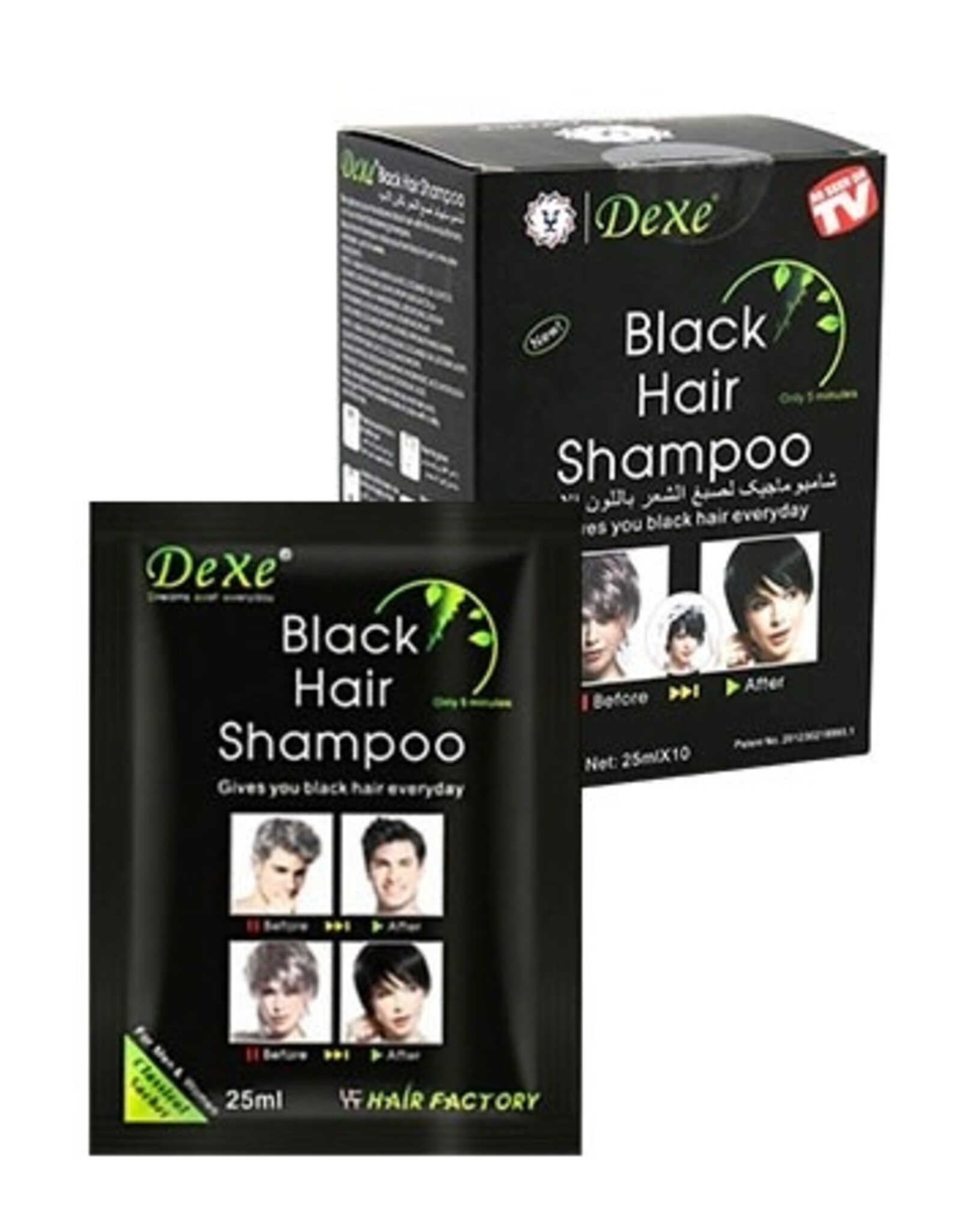 DEXE BLACK HAIR SHAMPOO 25ML X 10