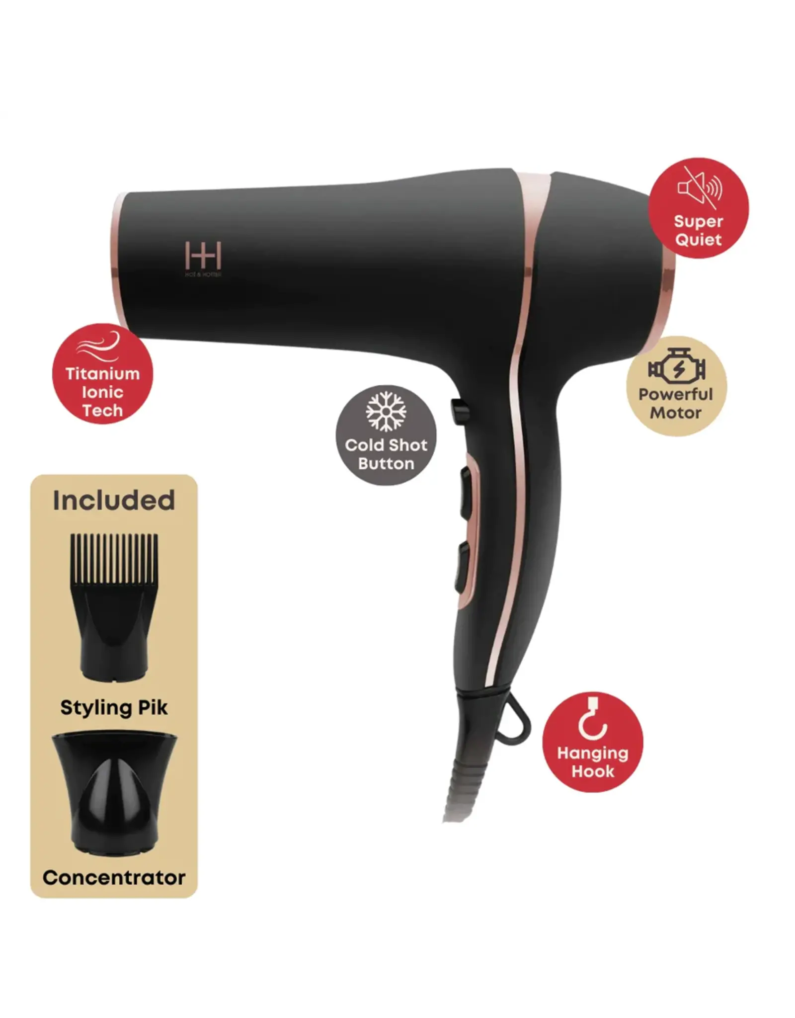 HOT & HOTTER TITANIUM TURBO 3000 HAIR DRYER