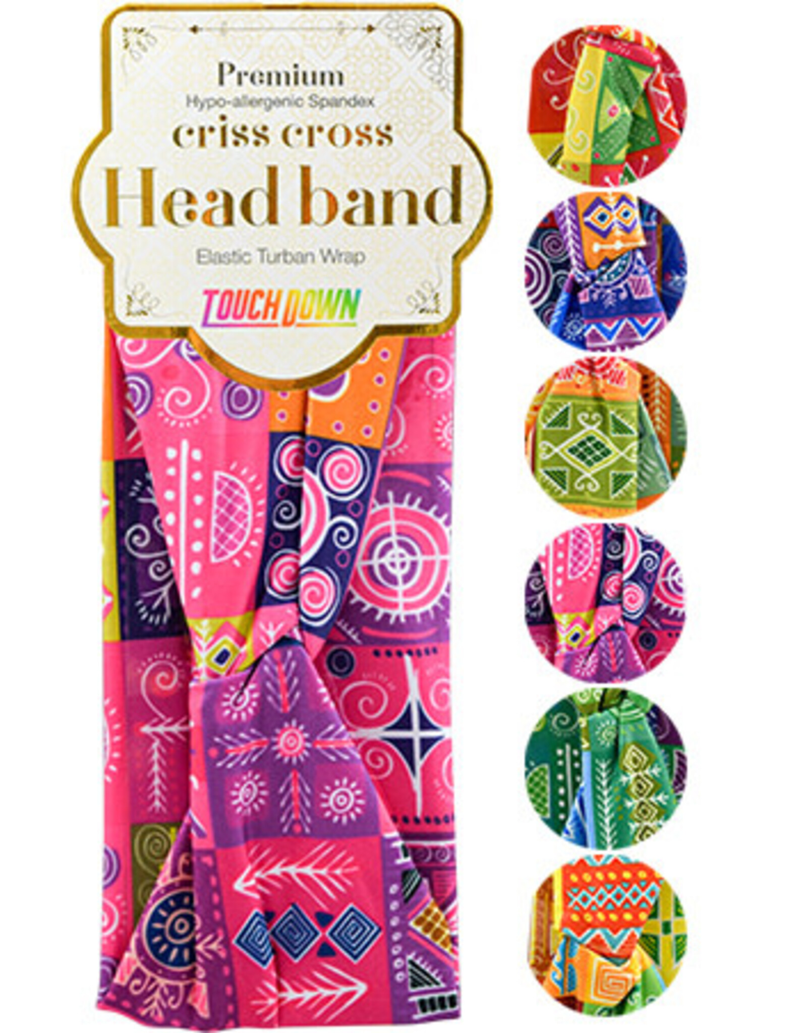 MAGIC CRISS CROSS HEAD ELASTIC TURBAN WRAP - AFRICAN