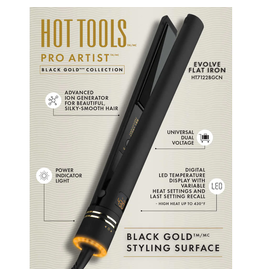 HOT TOOLS EVOLVE 1" BLACK GOLD IONIC SALON FLAT IRON