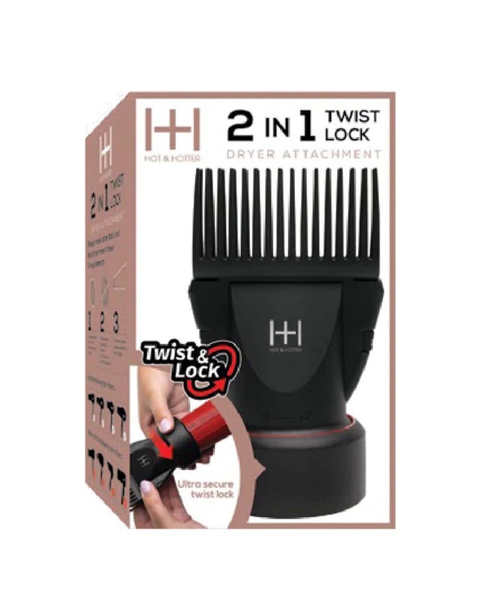 HOT & HOTTER 2 IN 1 TWIST & LOCK DRYER ATTACHMENT