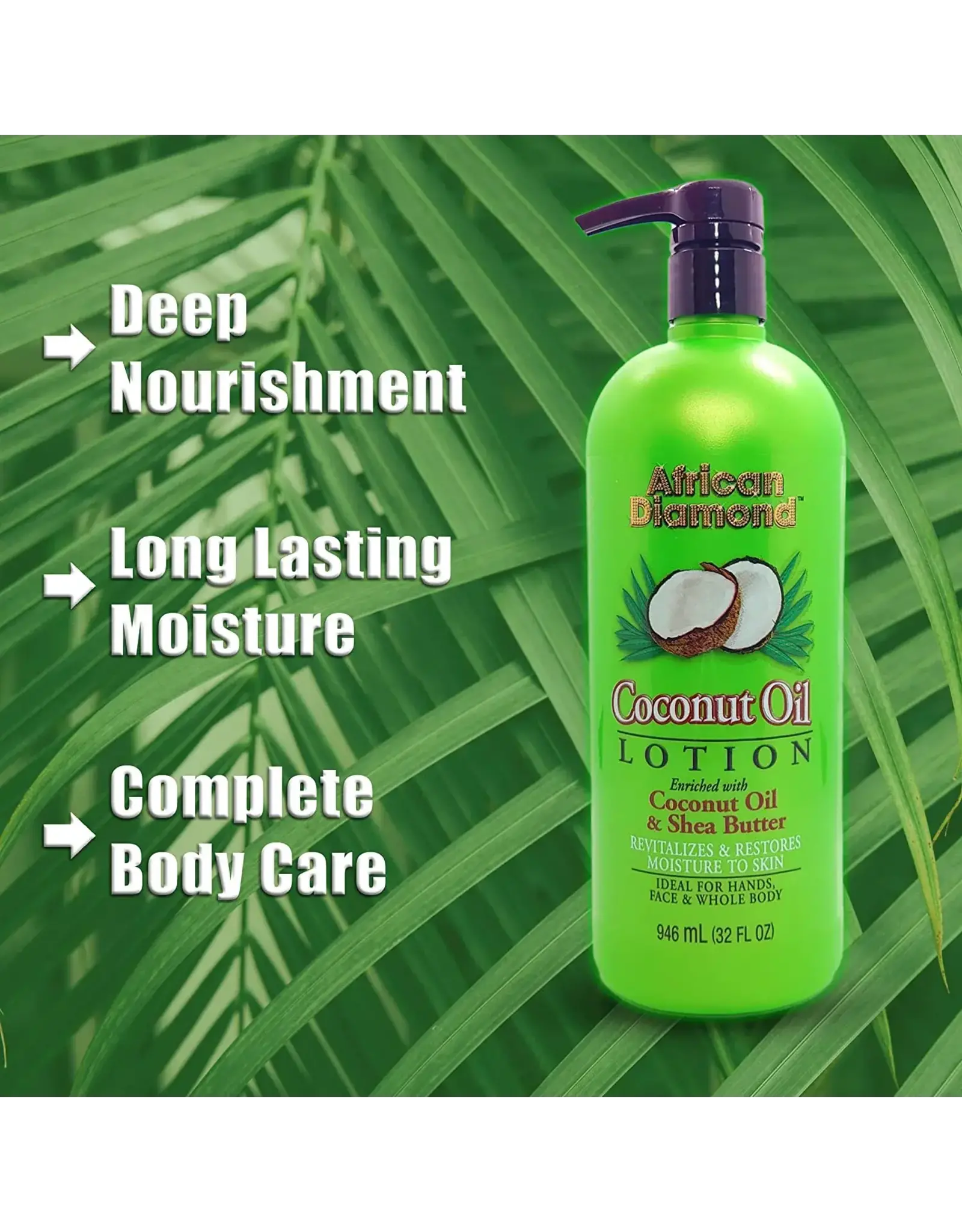 AFRICAN DIAMOND COCONUT OIL LOTION 32OZ