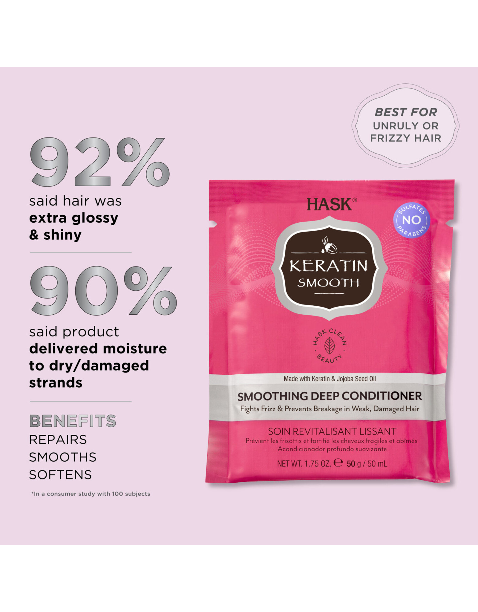 HASK KERATIN SMOOTHING DEEP CONDITIONER 50ML