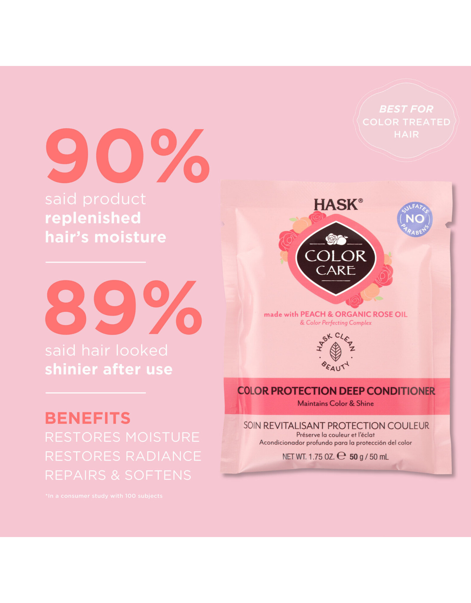 HASK ROSE OIL & PEACH COLOR PROTECTION DEEP CONDITIONER 50ML