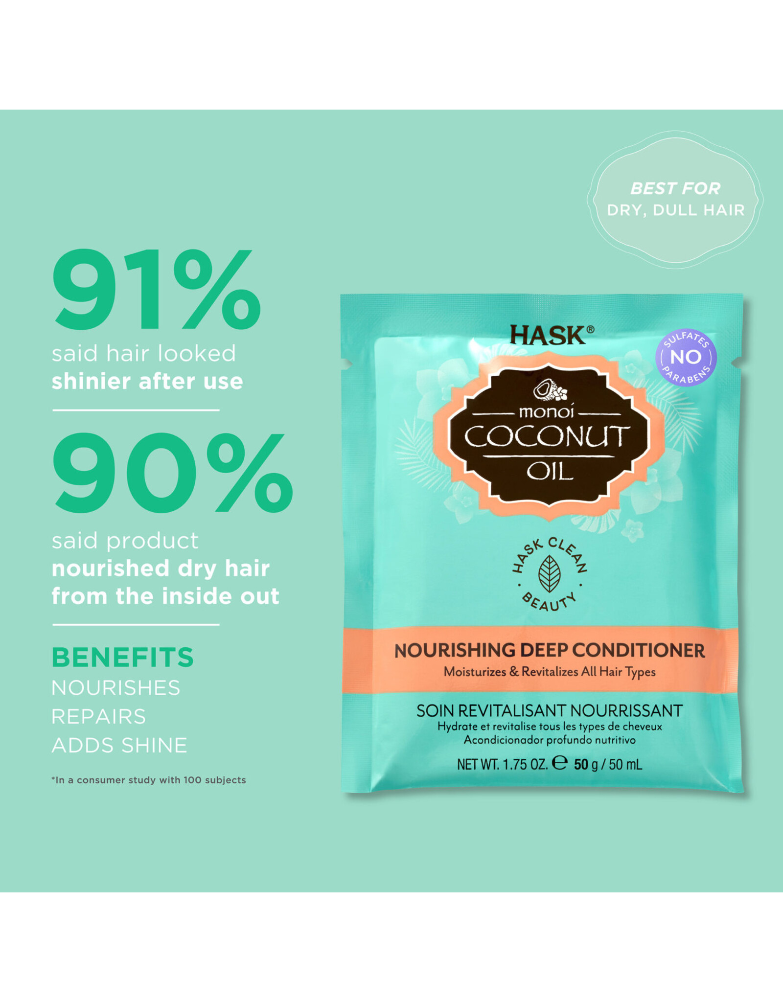 HASK MONOI COCONUT OIL NOURISHING DEEP CONDITIONER 1.75OZ