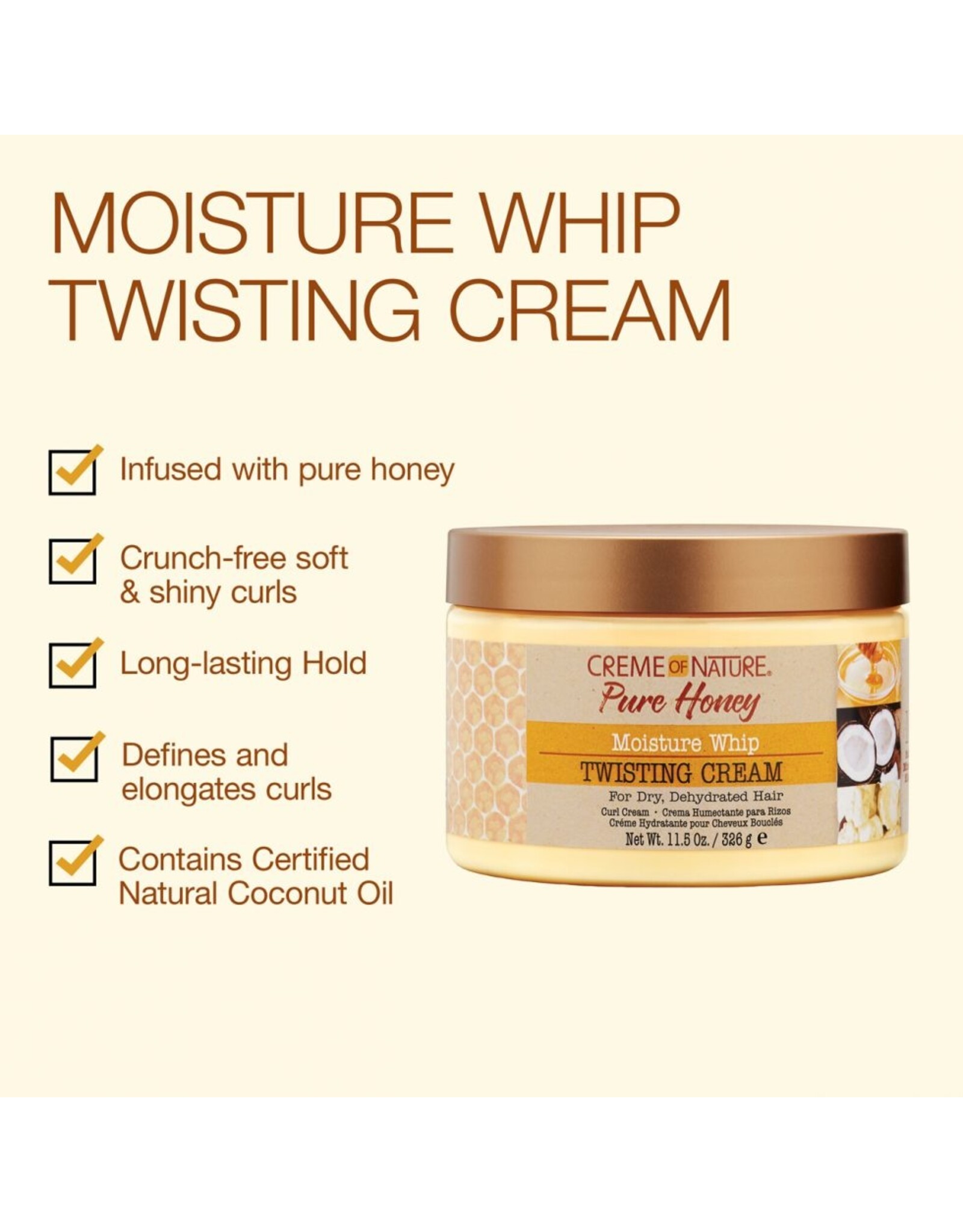 CREME OF NATURE PURE HONEY TWISTING CREAM 11.5OZ