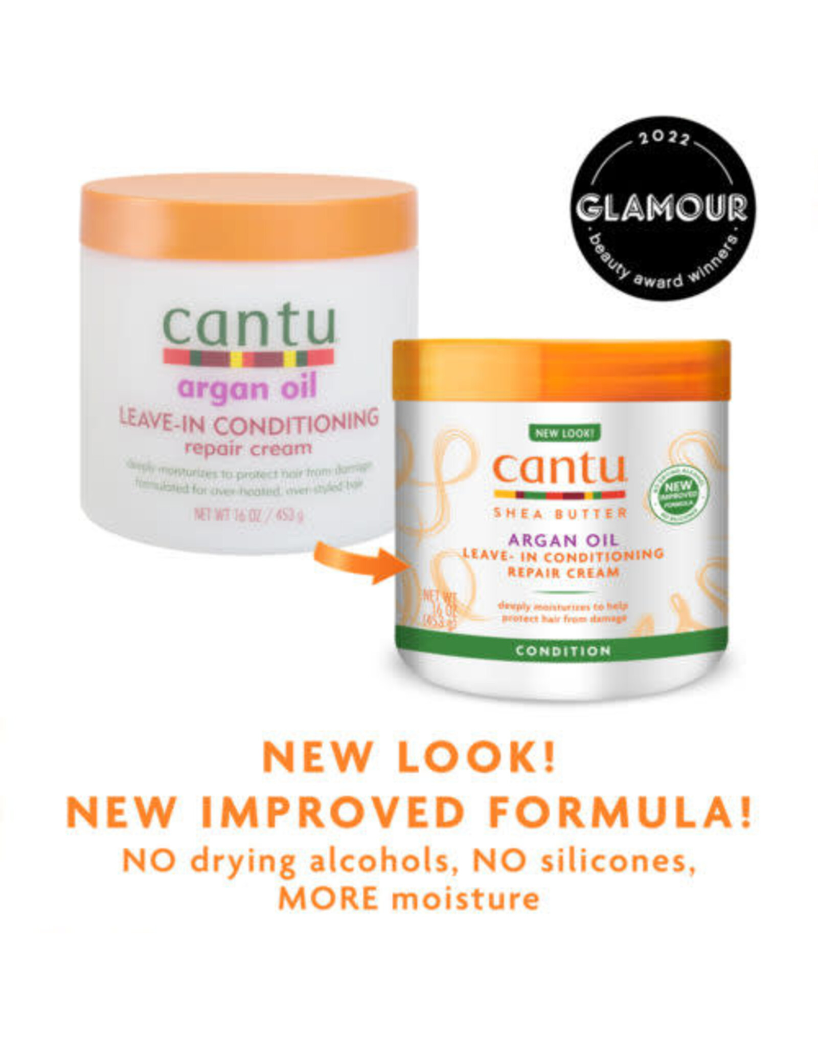 CANTU ARGAN OIL LEAVE-IN CONDITIONING REPAIR CREAM 16OZ