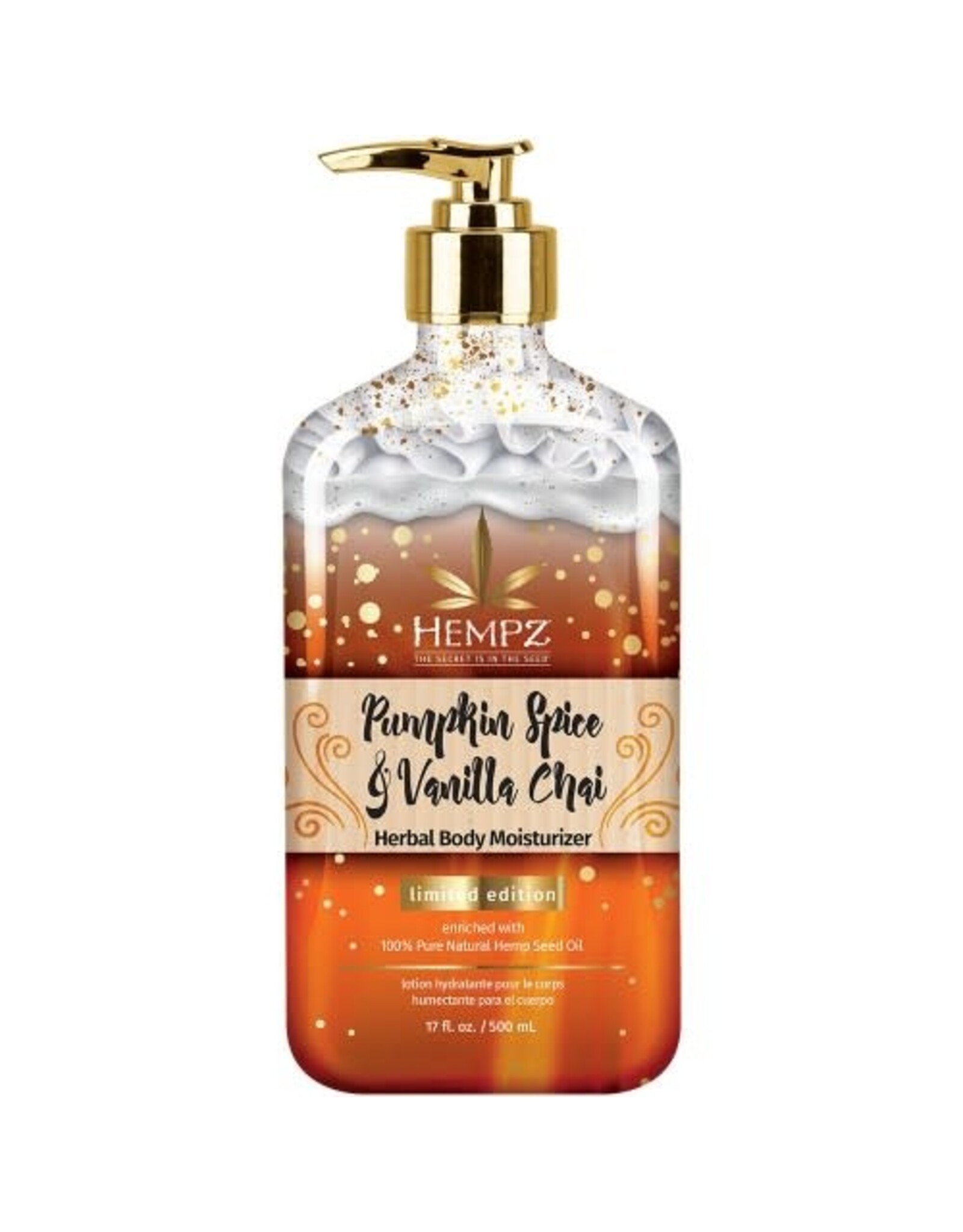 HEMPZ PUMPKIN SPICE & VANILLA CHAI HERBAL BODY MOISTURIZER 17OZ