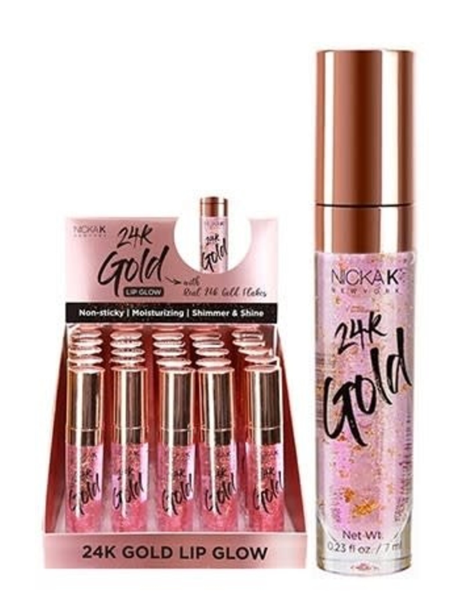NICKA K 24K GOLD LIP GLOW - ROSE GOLD
