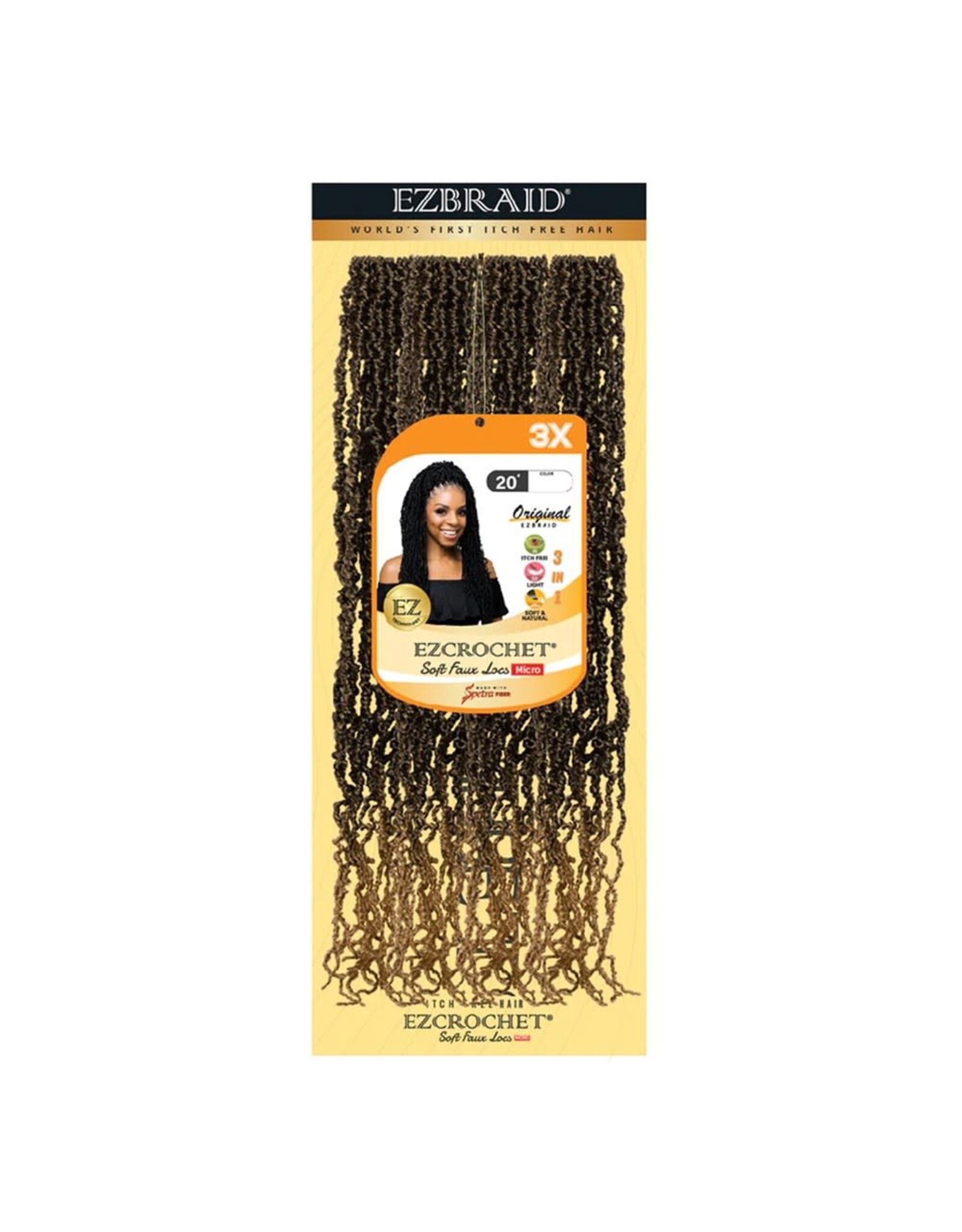 EZBRAID EZCROCHET 3X SOFT FAUX LOCS MICRO BRAID 20"