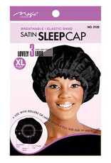 MAGIC SATIN SLEEP CAP BLACK X-LARGE 21"