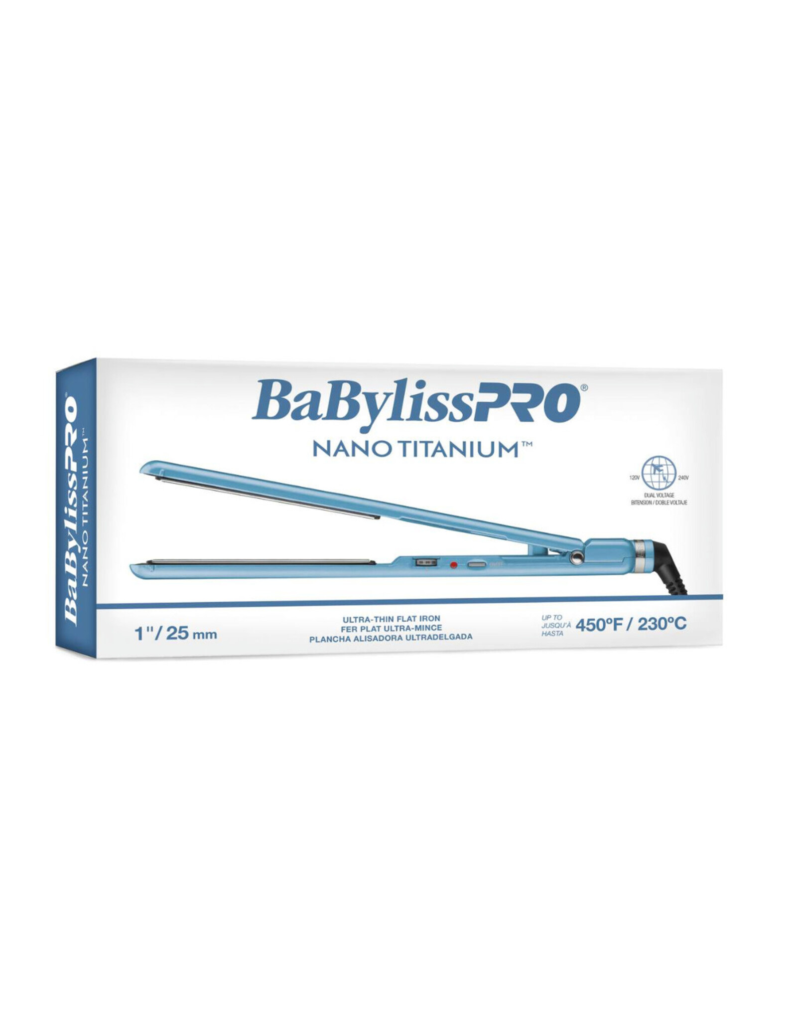 BABYLISS NANO-TITANIUM ULTRA-SLIM FLAT IRON 1"