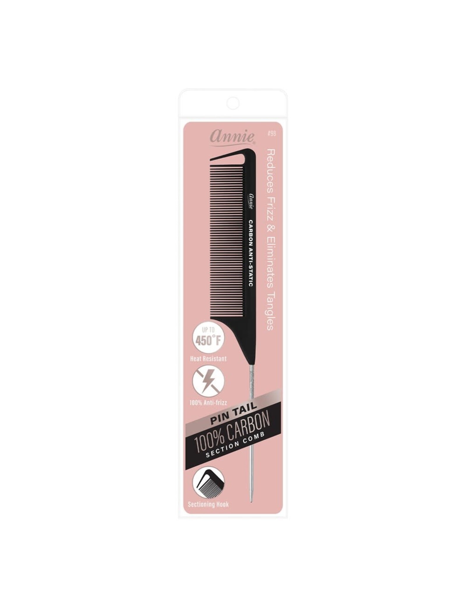 ANNIE CARBON PIN TAIL COMB