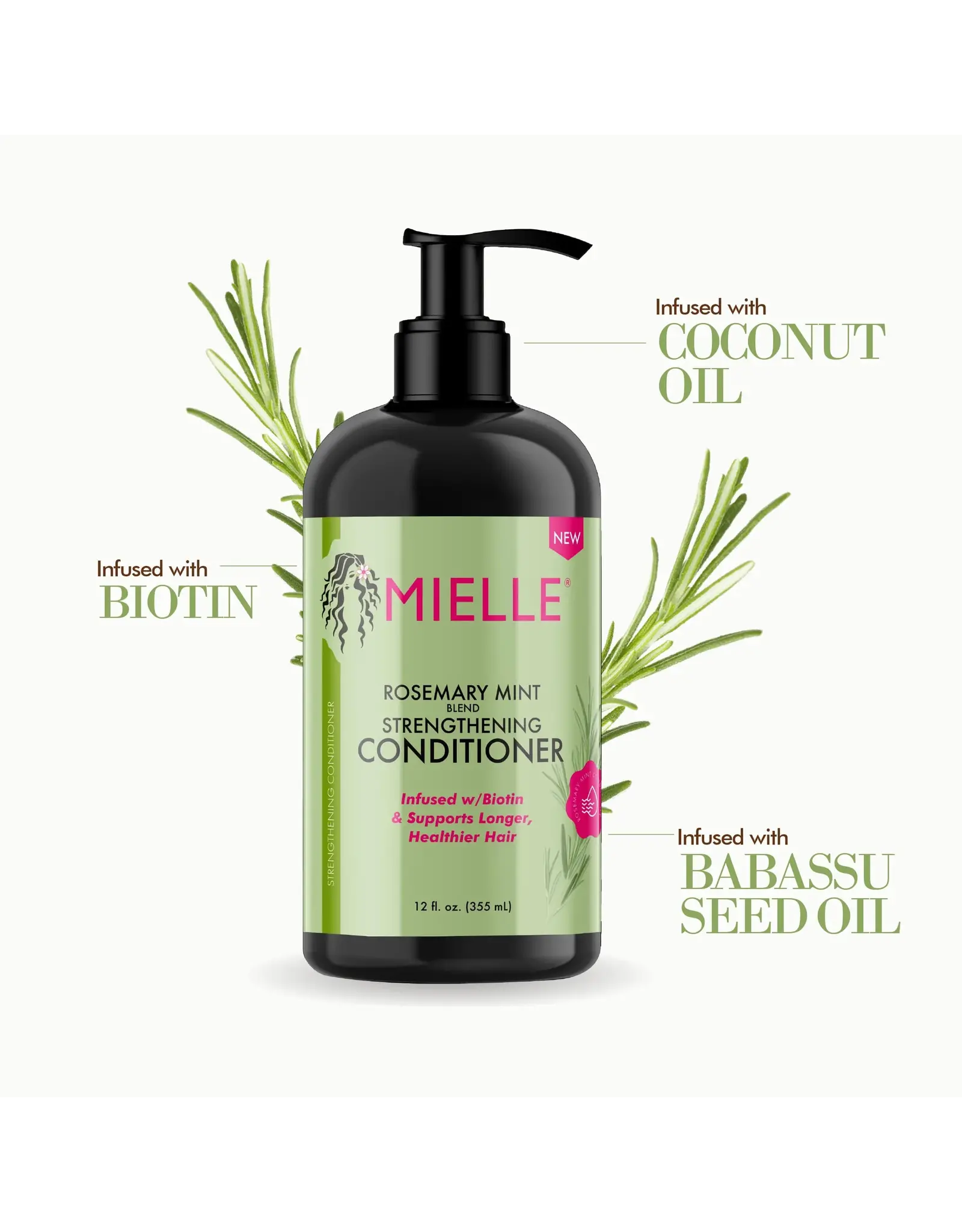 MIELLE ORGANICS ROSEMARY MINT STRENGTHENING CONDITIONER 12OZ