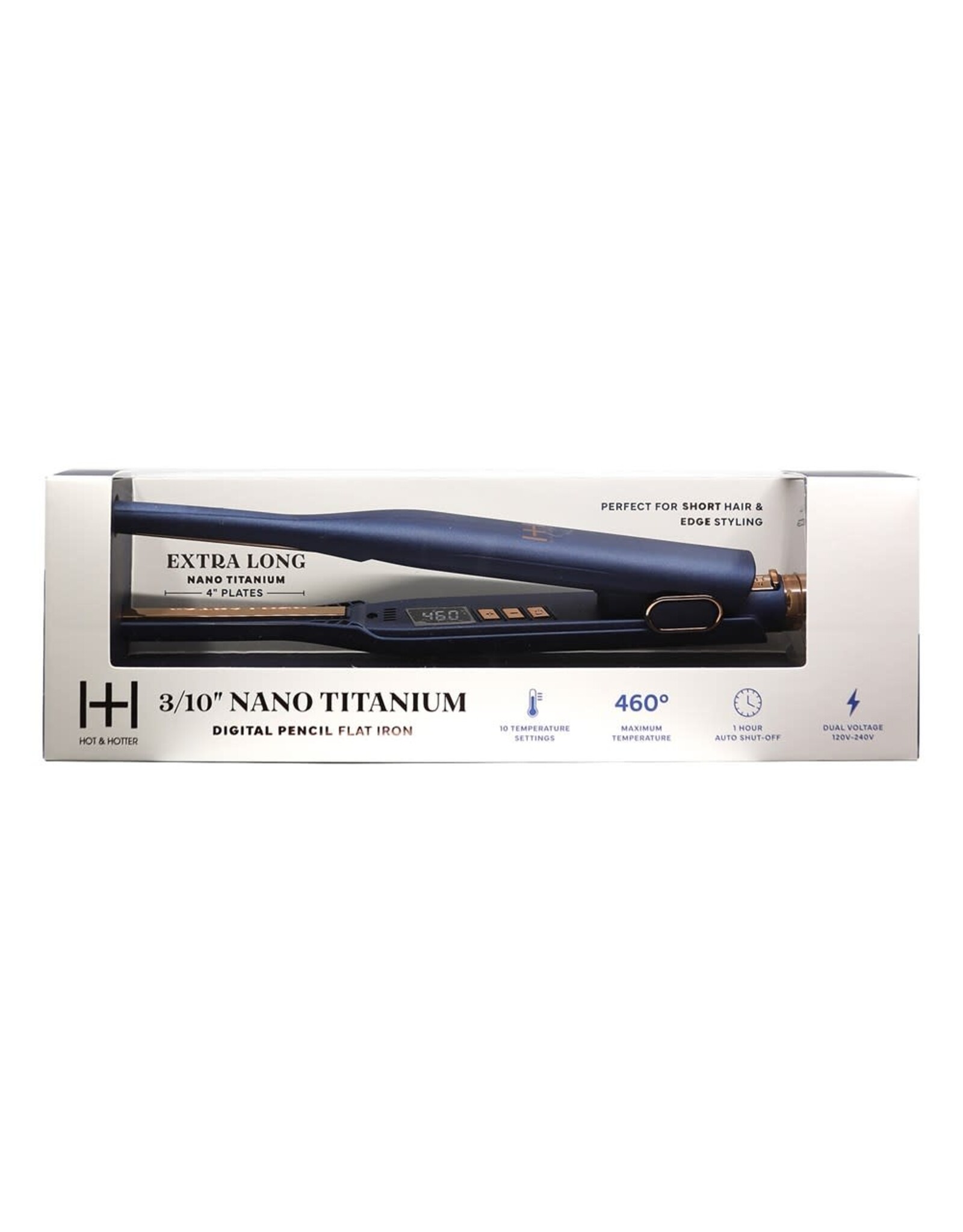 HOT & HOTTER 3/10" NANO-TITANIUM DIGITAL PENCIL FLAT IRON