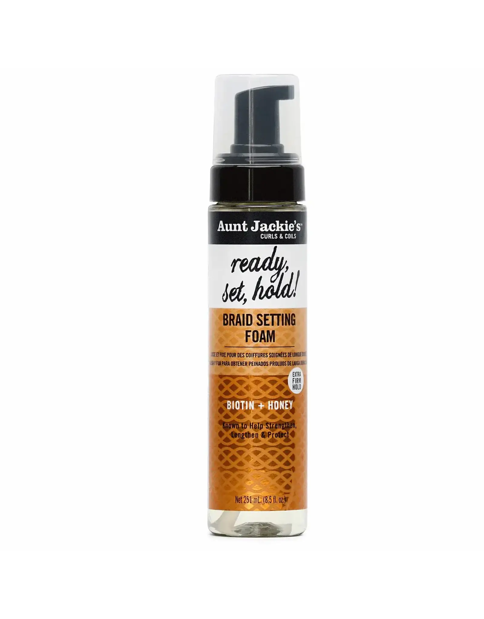 AUNT JACKIE'S BIOTIN + HONEY READY, SET, HOLD! BRAID SETTING FOAM 8.5OZ