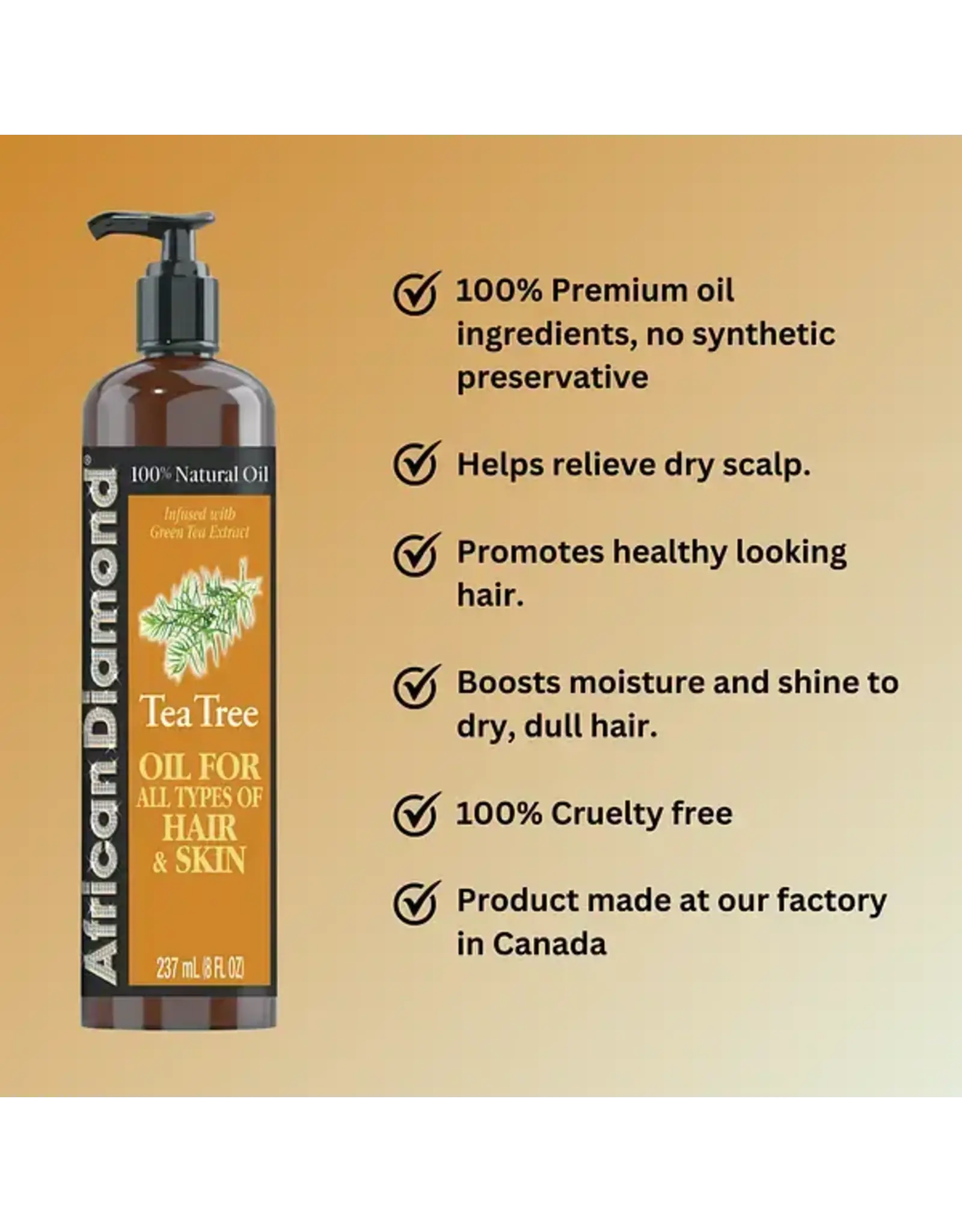 AFRICAN DIAMOND 100% NATURAL OIL FOR ALL TYPES OF HAIR & SKIN