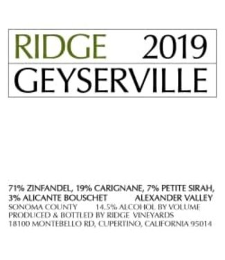 Ridge Vineyards Ridge Vineyards 'Geyserville' (2019)