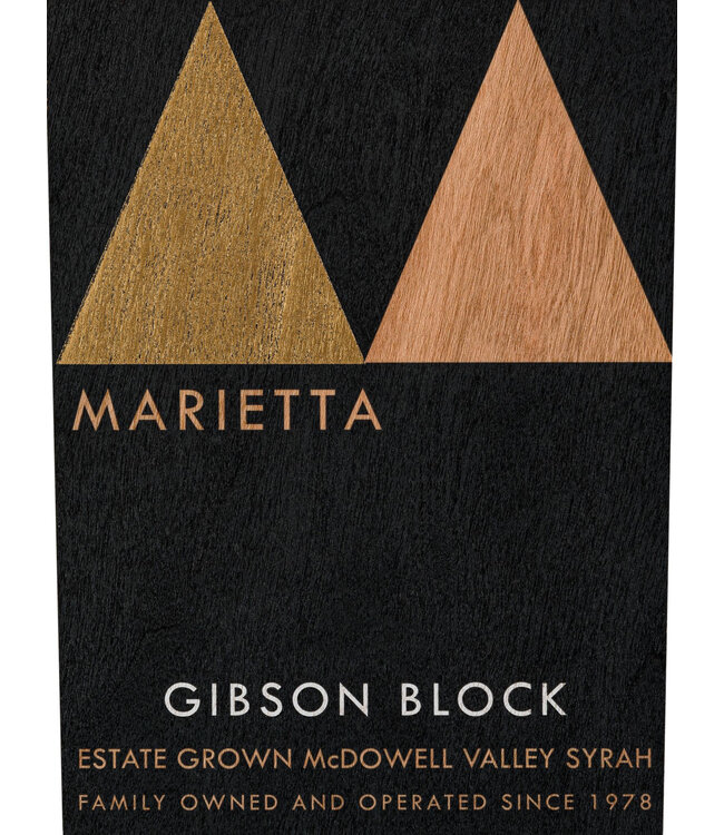Marietta Cellars Gibson Block Syrah 2019 Vintage Wine Cellars