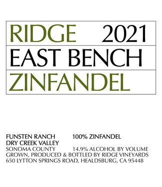 Ridge Vineyards Ridge East Bench Zinfandel (2021)