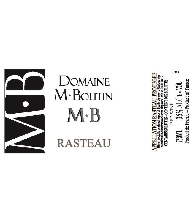 Domaine M. Boutin MB Rasteau 2019