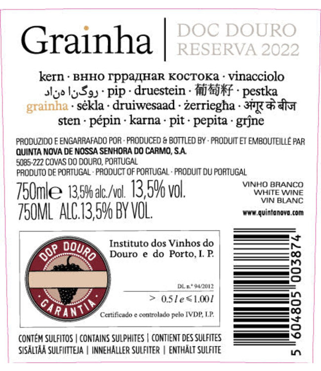 Quinta Nova Grainha Branco Reserva 2022 | 750ml