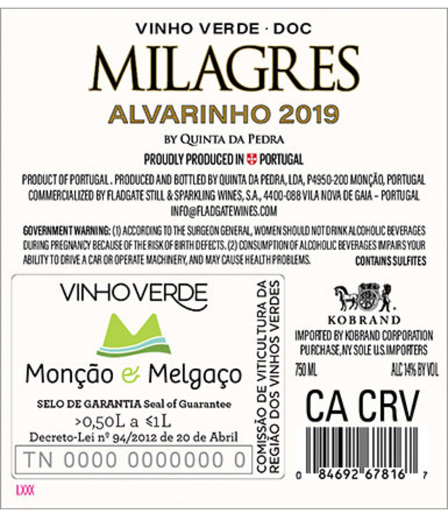 Quinta da Pedra Miagres Alvarinho 2019 | 750ml
