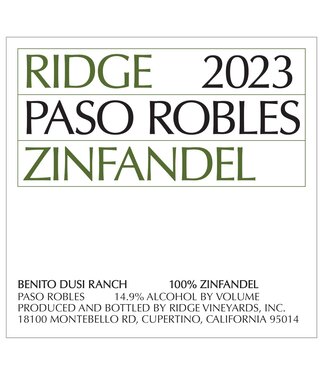 Ridge Vineyards Ridge Paso Robles Zinfandel (2023)