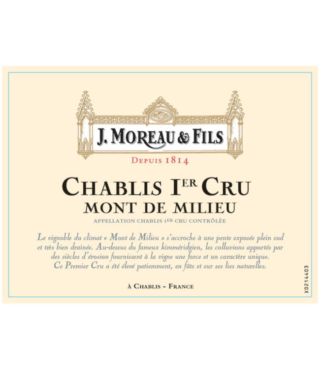 J. Moreau & Fils Chablis Mont de Milieu Premier Cru 2019 | 750ml