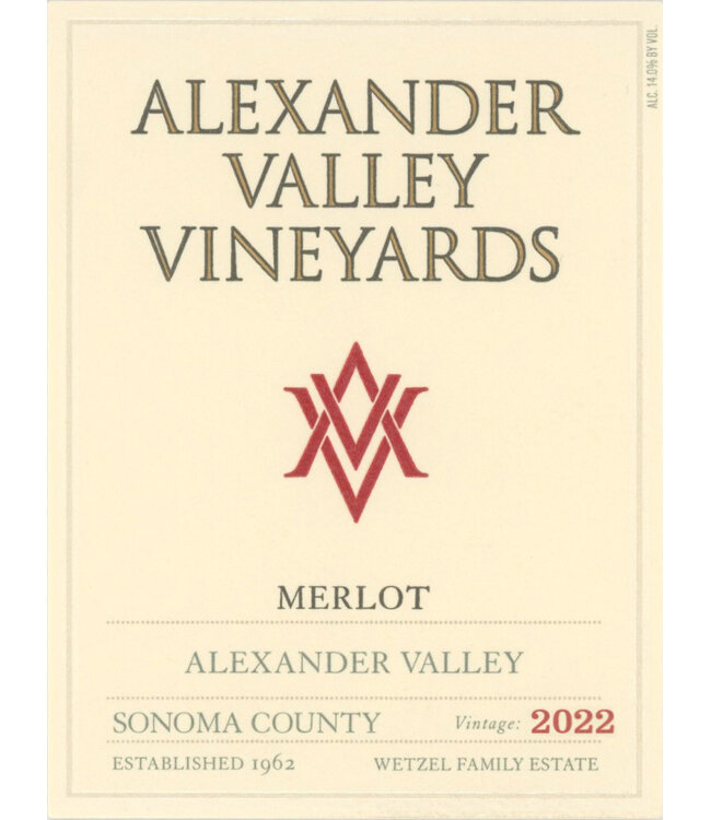 Alexander Valley Vineyards Merlot 2022 | 750ml