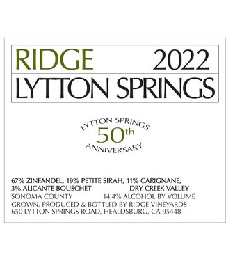 Ridge Vineyards Ridge Vineyards Lytton Springs (2022)