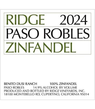 Ridge Vineyards Ridge Paso Robles Zinfandel (2024)