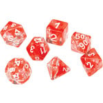 RPG Dice Set (7): Red Cloud Transparent Resin