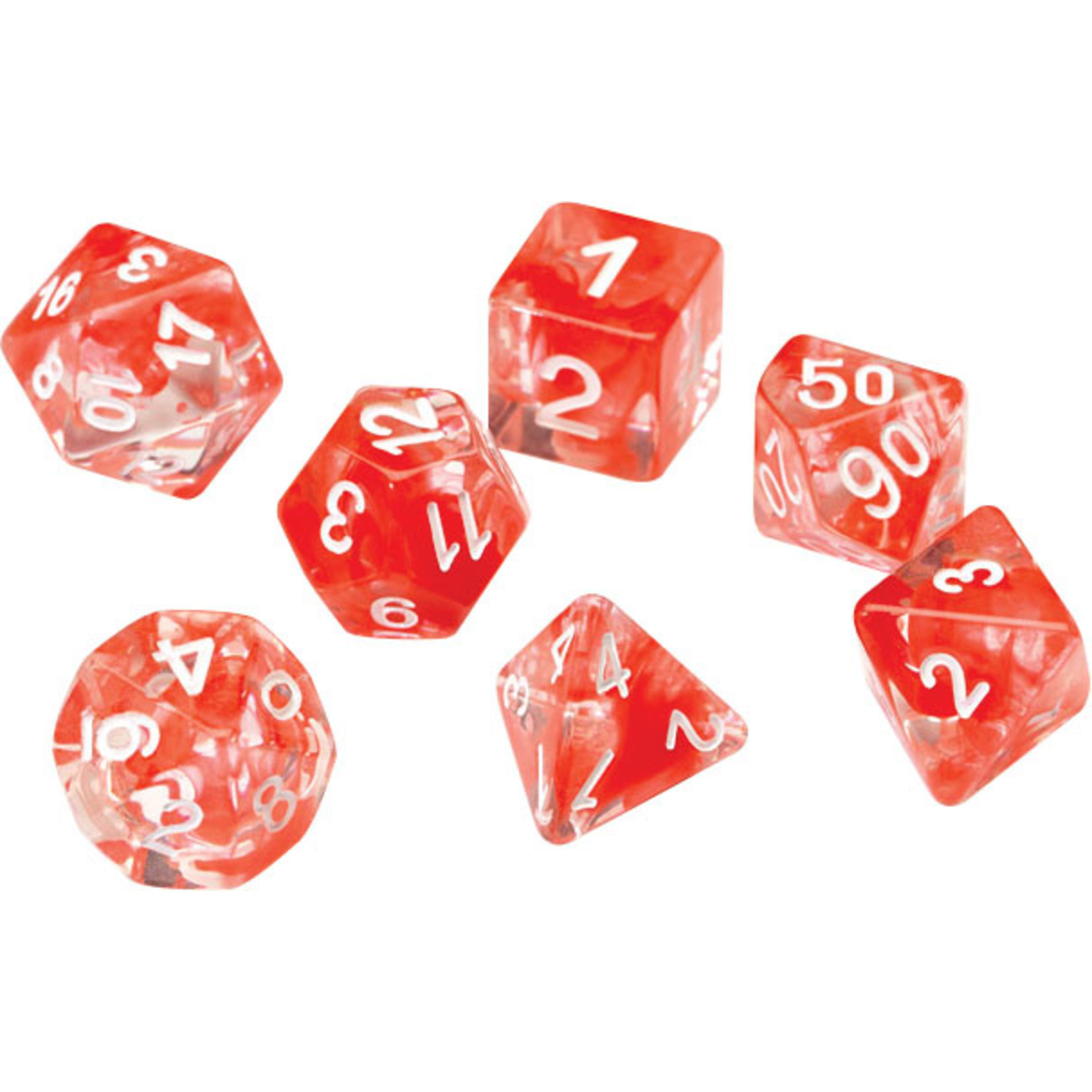 RPG Dice Set (7): Red Cloud Transparent Resin