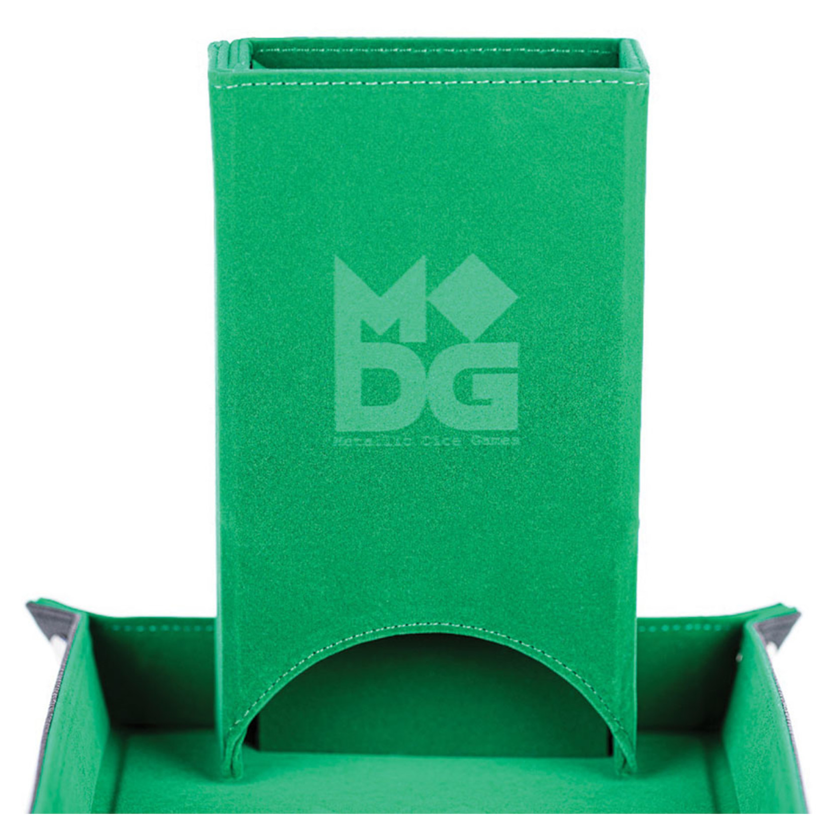 Fold Up Velvet Dice Tower: Green