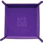 Purple Velvet Folding Dice Tray with Leather Backing