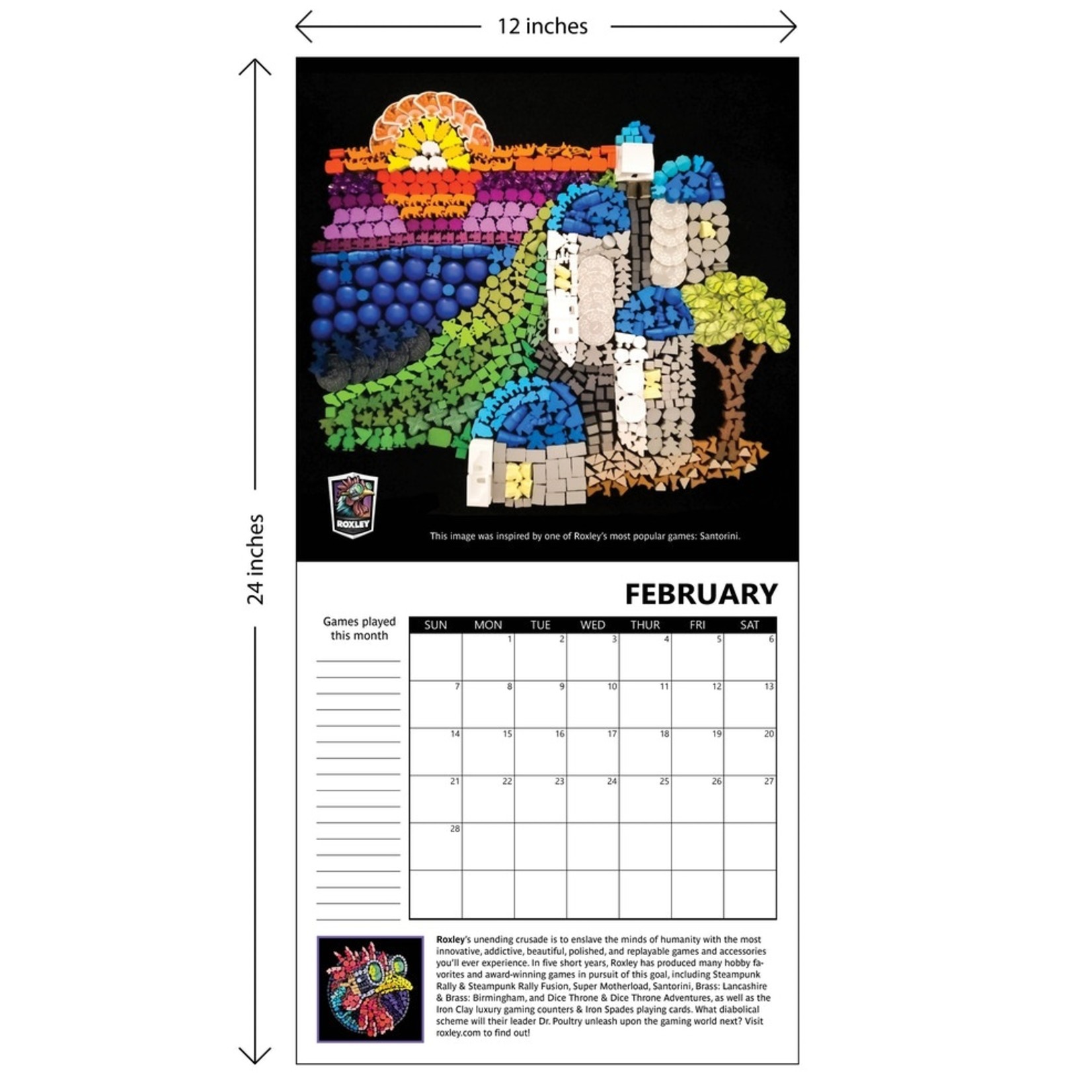 2021 Board Game Mosaic Calendar