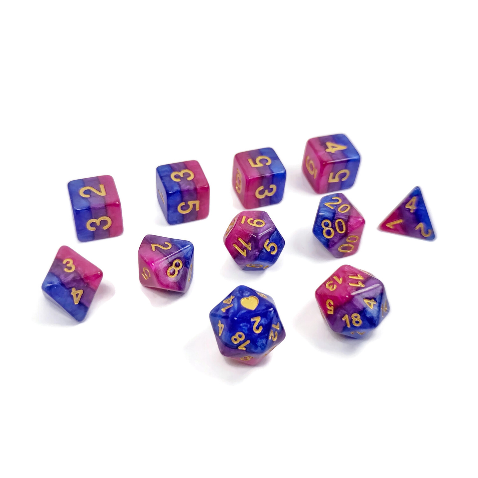 LGBTQ Geek Bisexual Pride Dice Set