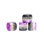 Opaque Pack of 6 Asexual Pride 16mm D6 Heart Dice