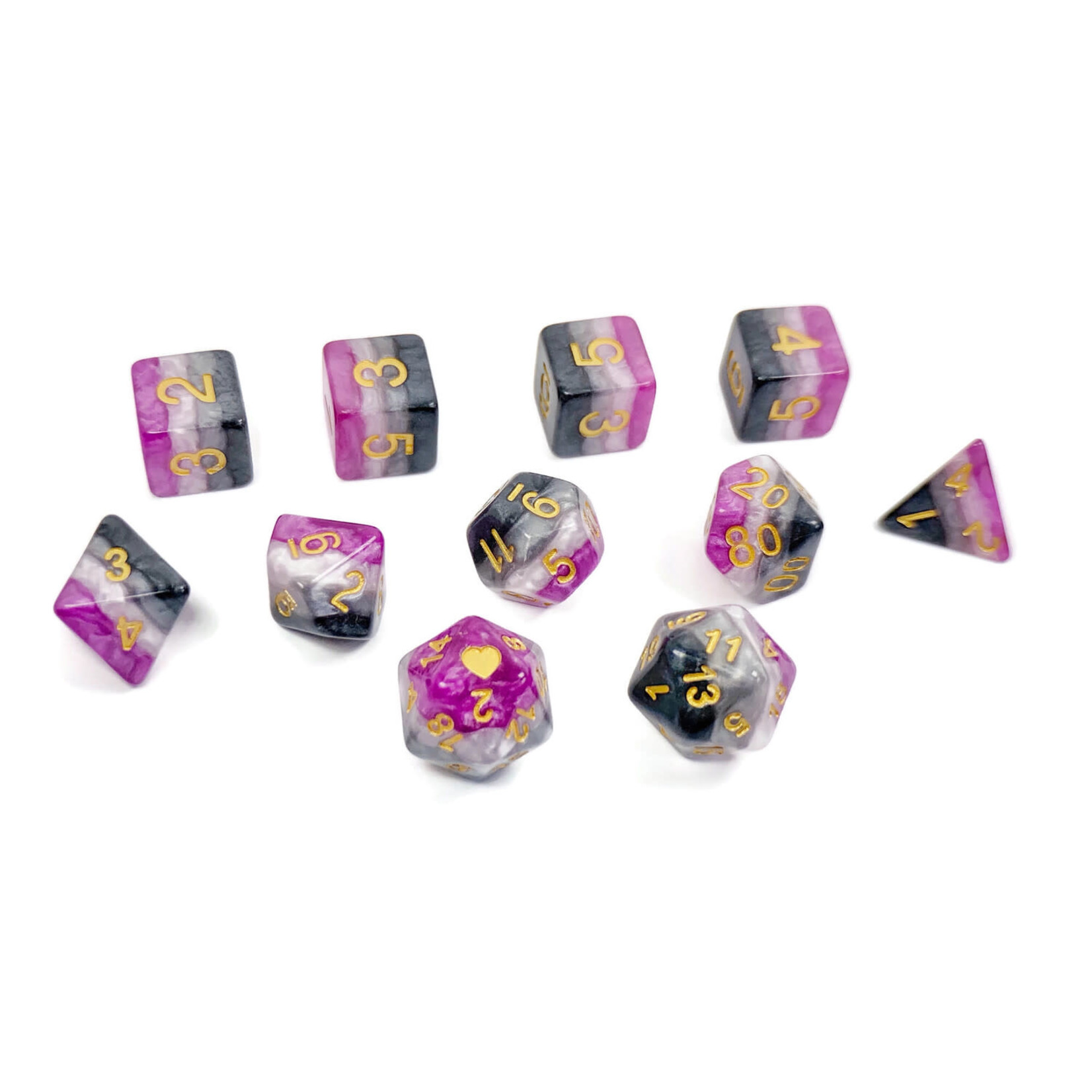 Asexual Pride Dice Set