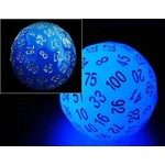 100 SIDED DIE - GLOW BLUE D100