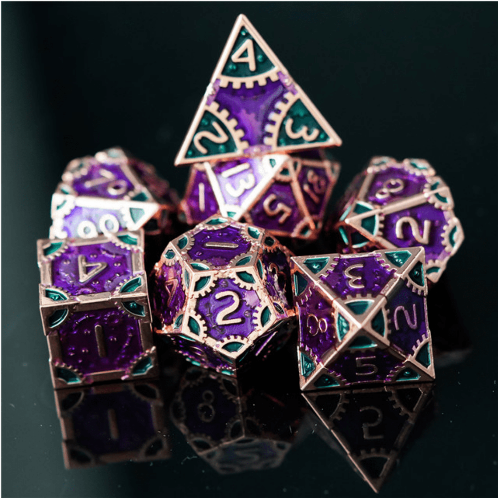 SteamPunk Evil Queen RPG Metal Dice Set