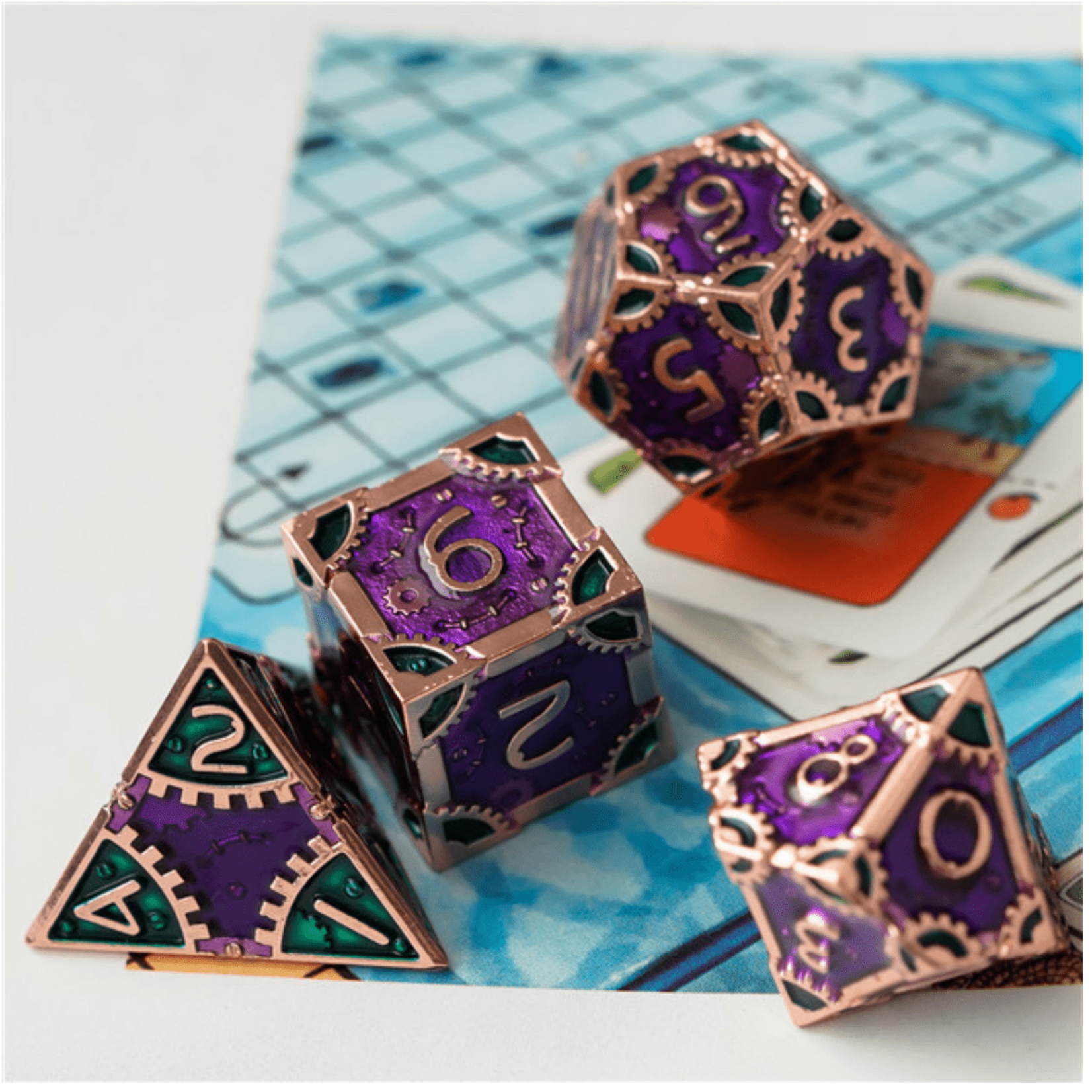 SteamPunk Evil Queen RPG Metal Dice Set