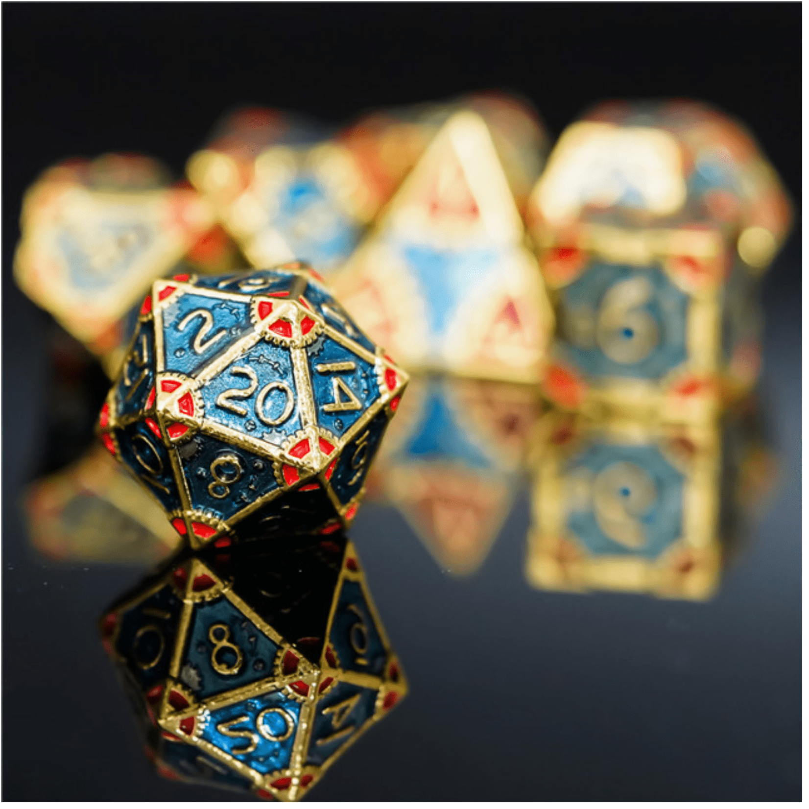 SteamPunk High Top RPG Metal Dice Set