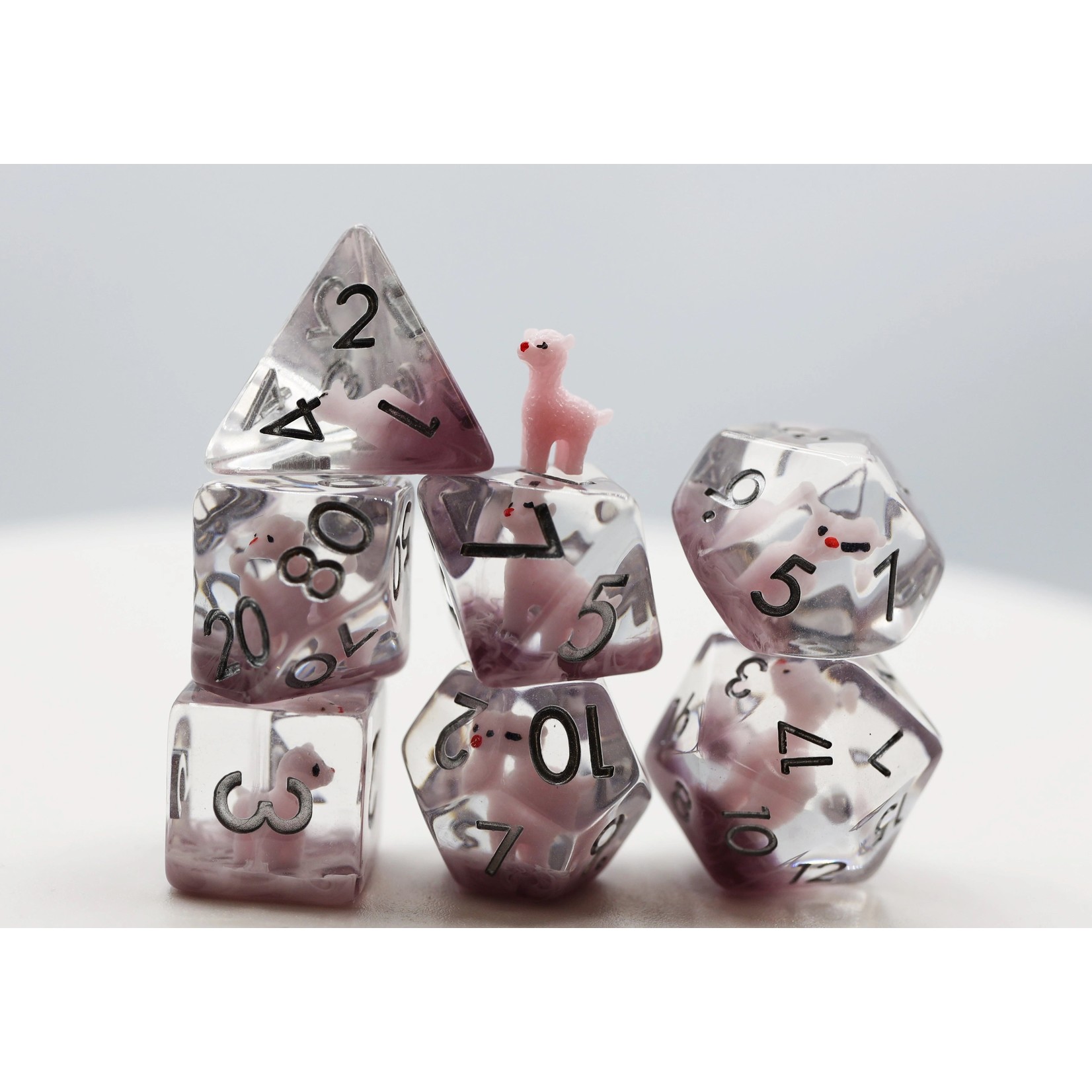 Pink Alpaca RPG Dice Set